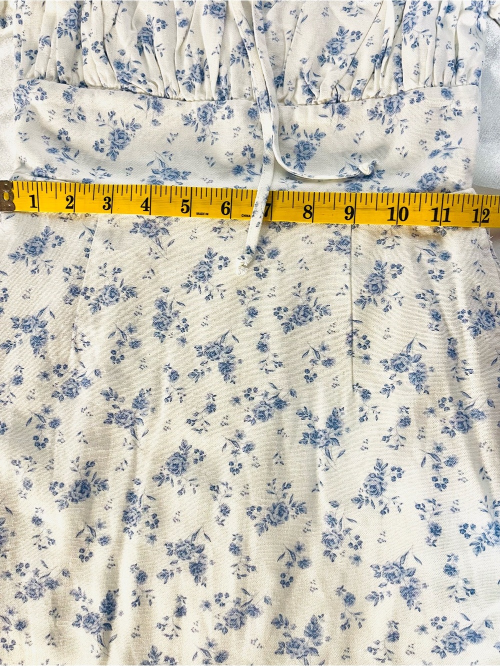 Altar'd State White Mini Dress with Blue Floral Print - NWT - Picture 11 of 12